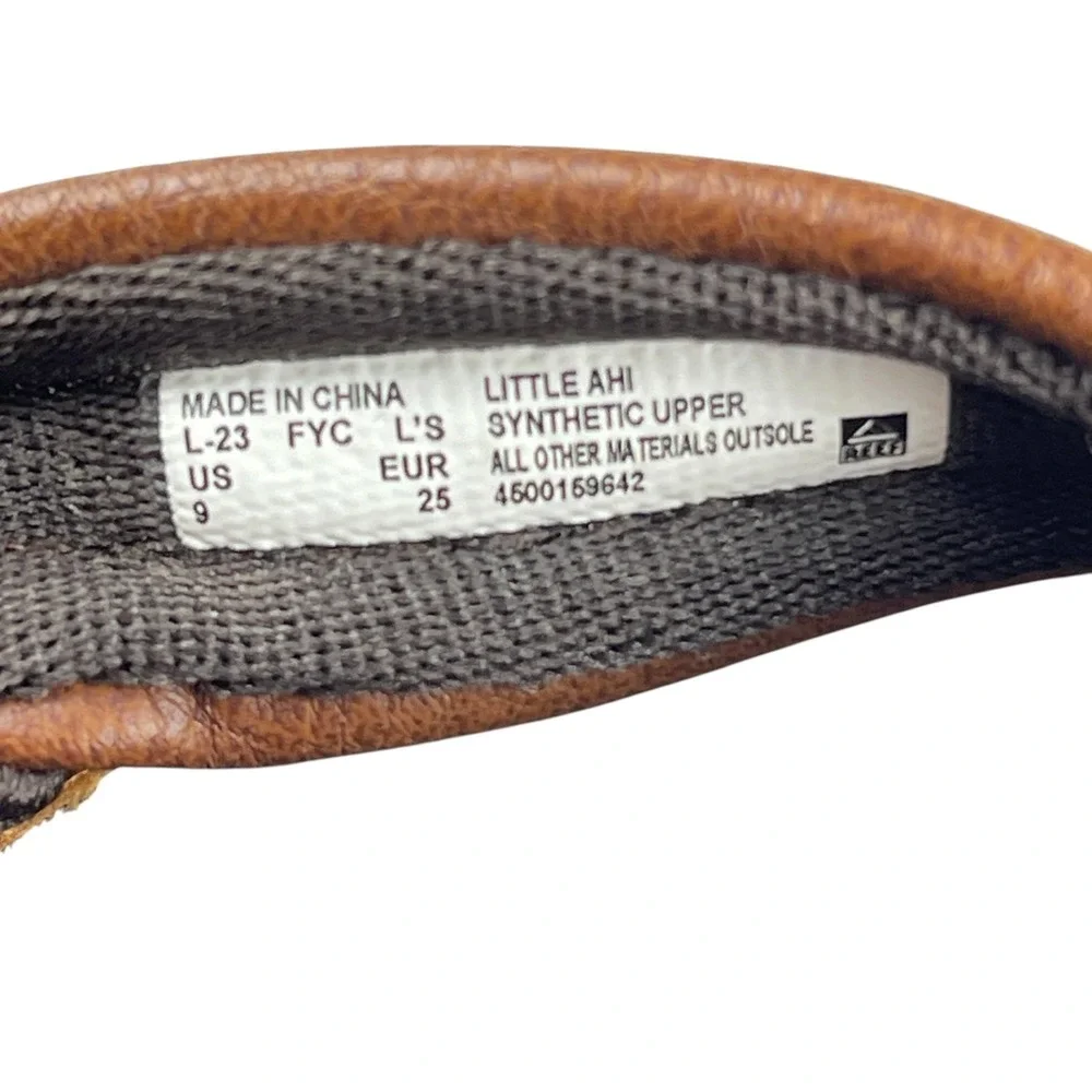 Reef Little Ahi Flip Flop Sandals Toddler Size 9 Brown Faux Leather Backstrap